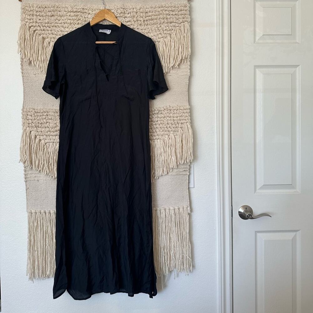 Frame Lace Up Midi Silk Blend Dress